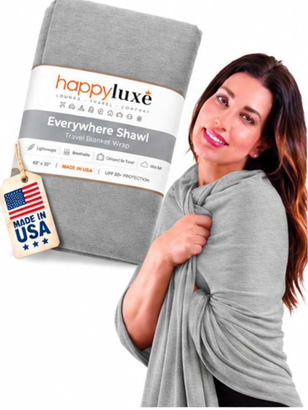 Cozy Jersey Pashmina Shawl Wrap | Soft Travel Scarf for Women, USA Made